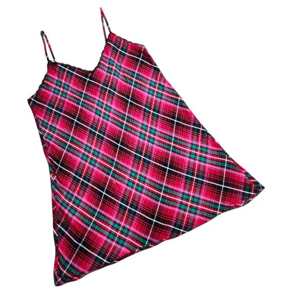 Victoria’s Secret Red Holiday Plaid Nightgown Slip‎ Dress Size XL Lingerie - Picture 5 of 7